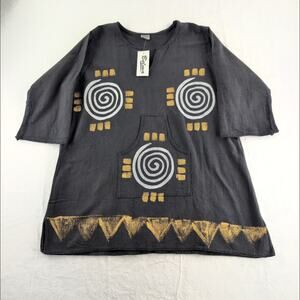 BELMA New York Boho Hippie Tunic Top NWT One Size 100% Cotton Rustic